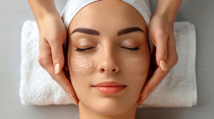 Relaxing facial massage at spa for rejuvenating beauty treatment   young woman s luxury experience