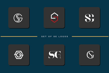 Set Of SG, GS, S, G, Abstract Logo monogram
