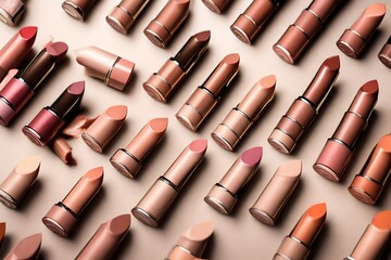 Design a series of lipsticks in nude tones, perfect for everyday wear  HD .