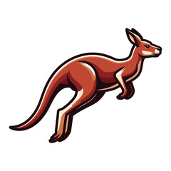 Kangaroo full body vector illustration, Australian mammal animal mascot character, wildlife zoology illustration. Design template isolated on white background