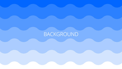Blue and white wavy background. Abstract banner with gradient sinuous strokes. Blended pattern, undulating lines	