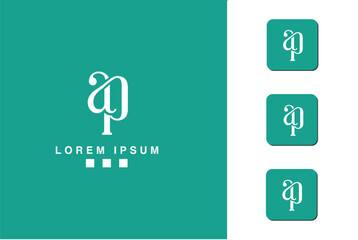 Alphabet Letters AP, PA, Initials Logo Monogram