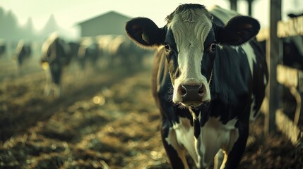 modern farming with a wide-angle shot of cows in stalls, epitomizing efficiency and innovation in the livestock industry.