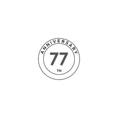 77 th anniversary icon logo design