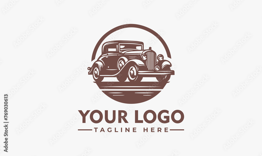 Wall mural vintage car logo vector car classic car emblem design for automotive business