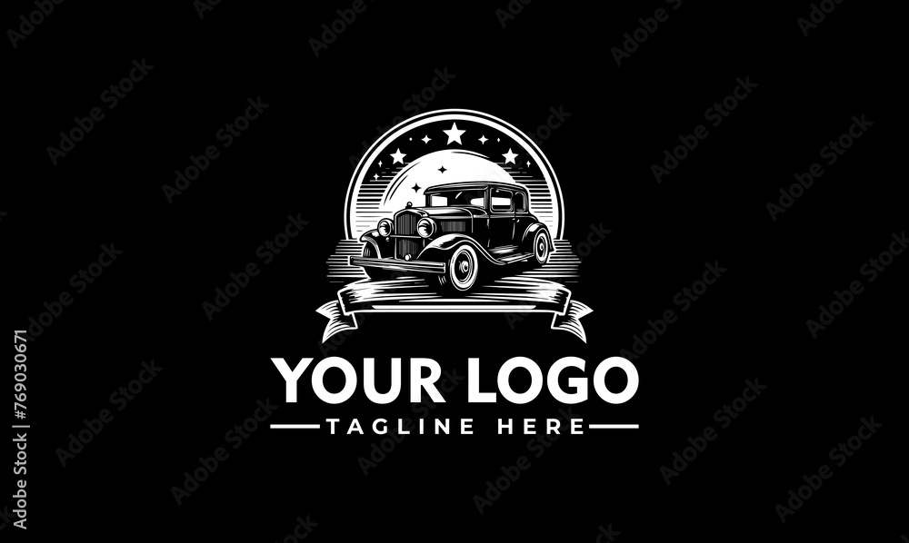 Wall mural vintage car logo vector car classic car emblem design for automotive business