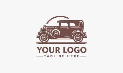 Vintage Car Logo Vector Car Classic Car Emblem Design for Automotive Business