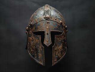 Metallic Warrior Helmet Ancient Armor