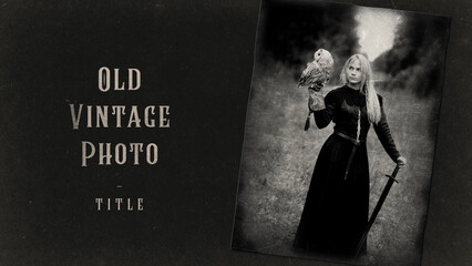 Old Tintype Vintage Photo Title - obrazy, fototapety, plakaty