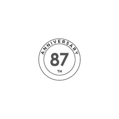 87 th anniversary icon logo design