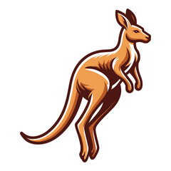 Kangaroo full body vector illustration, Australian mammal animal mascot character, wildlife zoology illustration. Design template isolated on white background