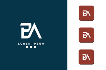 BA,A B, B, A, Abstract Letters Logo Monogram