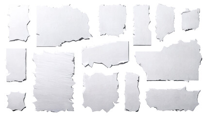 White slabs with torn edges.