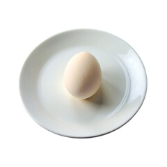 White egg on a plate. Isolated on a transparent background.