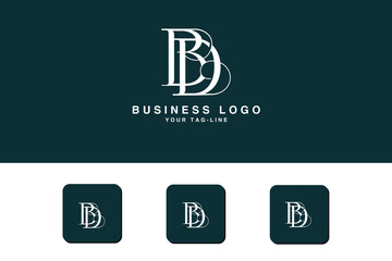 Alphabet Letters  BD, DB, Initials Logo Monogram