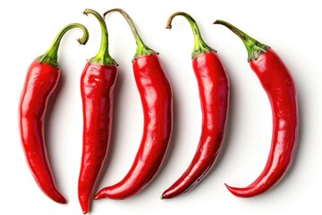 chili peppers isolated on white background
