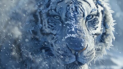 Fototapeta na wymiar Frosty Tiger Stare