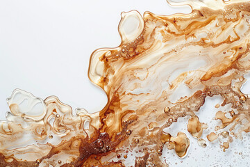 Greasy oil stains on a white background