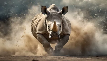 Rolgordijnen rhino charging © Dan Marsh