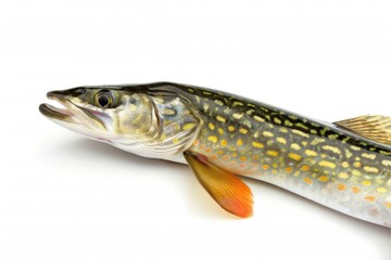 Naklejka premium Pike fish on a white background