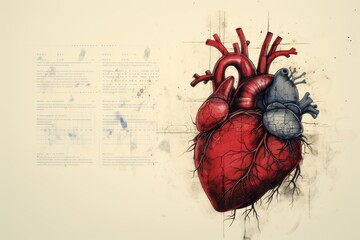 Human Heart Diagram, Ecg graph, heart attack concept. 3
