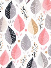 bright spring colors gray and white, pinknordic pattern white background with flower and flowers, floral backdrop with copy space
