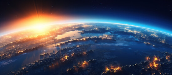 sunrise, view of earth from space