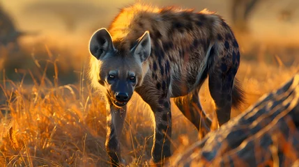 Poster Hyena scavenging for carrion on the African savanna © Muhammad