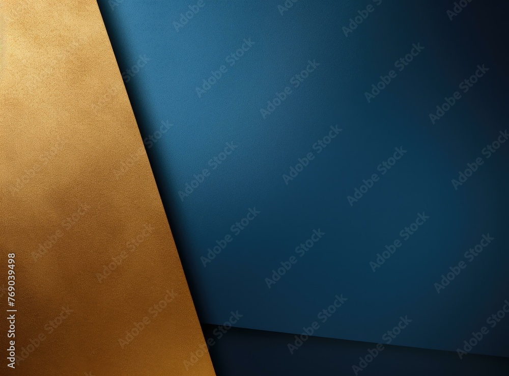 Poster a close up of a gold and blue background with some text. generative ai.