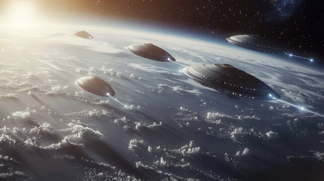 Alien Ships Floating in Space