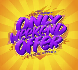 Only weekend offer web banner mockup - 769040050