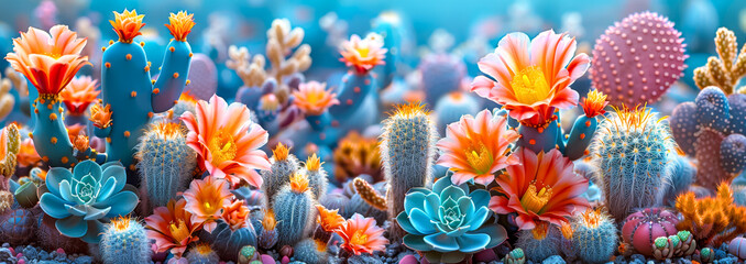 Vibrant Desert Cactus Garden Display