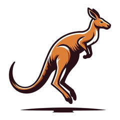 Kangaroo full body vector illustration, Australian mammal animal mascot character, wildlife zoology illustration. Design template isolated on white background