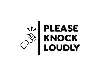 please knock sign board vector