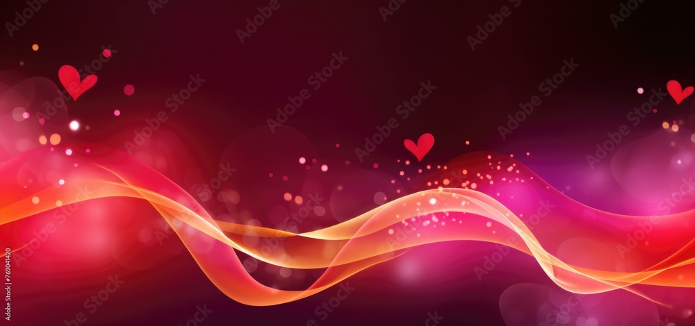 Poster a colorful abstract background with hearts and swirls. generative ai.