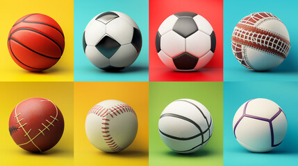Sports related clipart images, in the style of hyperrealist, creative commons attribution, juxtaposition of objects, sparklecore