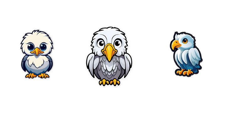 set of cartoon birds | transparent eagle | eagle stickers