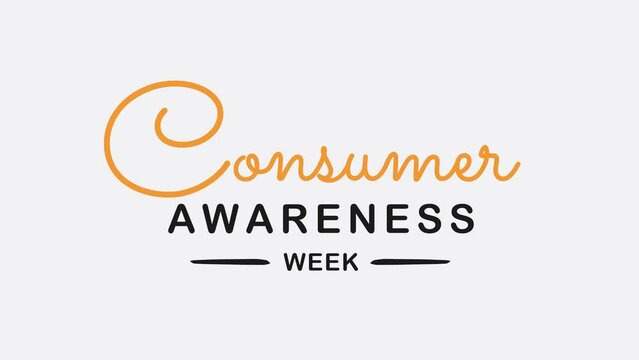 Consumer Awareness Week Text Animation. Great for Consumer Awareness Week Celebrations with transparent background, for banner, social media feed wallpaper stories