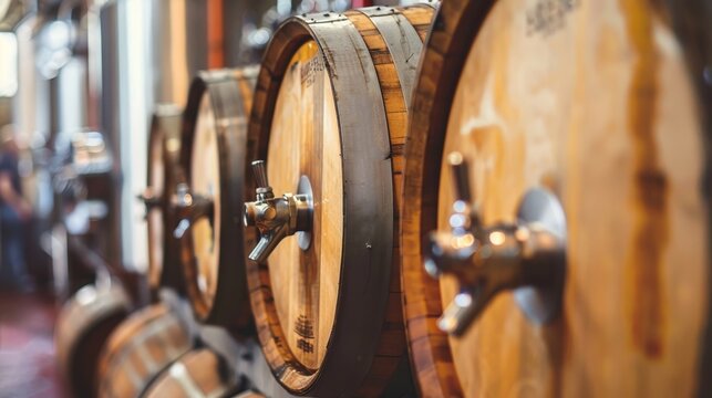 Artisan craft beer brewing in rustic countryside barn setting for local promotion