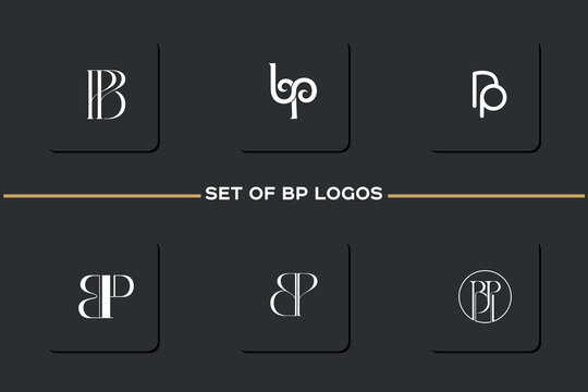 Set Of BP, PB, Abstract Letters Logo Monogram