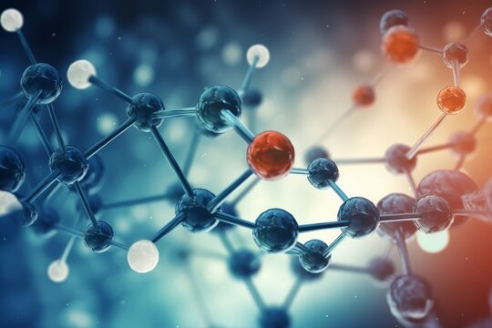 Molecules on scientific background 