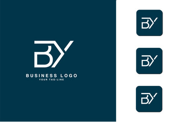 Obraz premium BY, YB, B,Y , Abstract Letters Logo Monogram 
