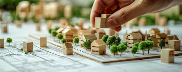 Assembling a Detailed Sustainable Urban Layout with Wooden Structures and Greenery
