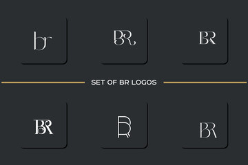 BR,R B, B, R, Abstract Letters Logo Monogram