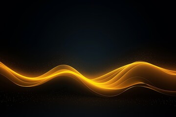 dark background illustration with yellow fluorescent lines, in the style of realistic yellow skies