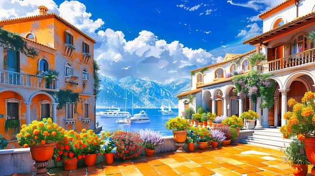Idyllic Italian Village by the Lake, Colorful Houses and Tranquil Waters, Limone sul Gardas Charm