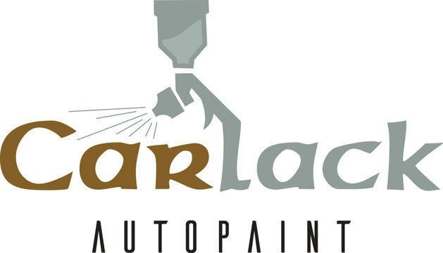 Car painting logo with spray gun and Unique Colorful Vehicle Concept.
