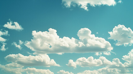 Naklejka na ściany i meble Majestic Cloudscape: Azure Skies Above