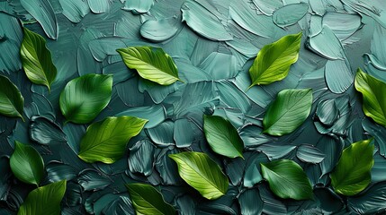 Green leaves wallpaper background - 769056264