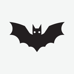 Halloween bat silhouette on white background Bat vector illustration Bat icon
